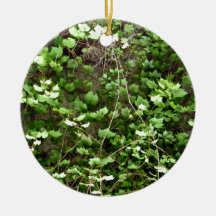 Green Hedge with tiny yellow flowers Christmas Ornament