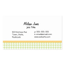Green Houndstooth pattern Business Cards