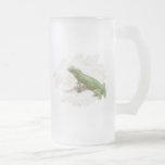 Green Iguana Lizard Frosted Beer Mug