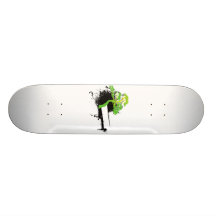 Green informal tree black splotch custom skate board