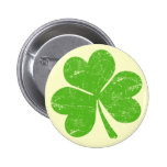 Green Irish Shamrock Pinback Button