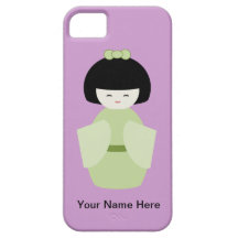 Green Japanese Doll iPhone 5 Cases