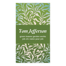 green leaves business card