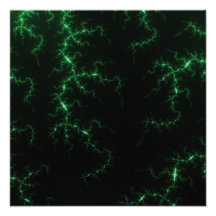 Green Lightnings - fractal design Photographic Print