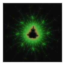 Green Mandelbrot Explosion Photographic Print