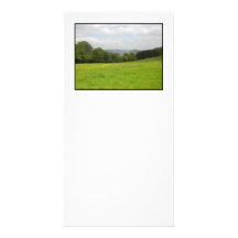 Green meadow. Countryside scenery. Photo Cards