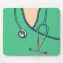 Green Medical Scrubs Mouse Pads