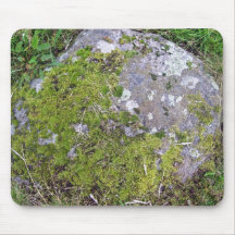 Green Mossy Rock Mouse Pads