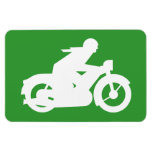Green Motorbiker Sign Flexible Magnet