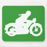Green Motorbiker Sign Mouse Mat