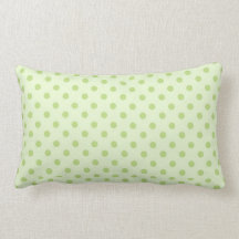 Green on green polka dot pillow