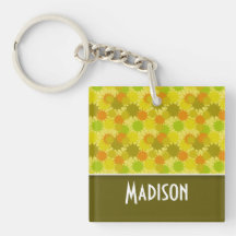 Green & Orange; Retro Keychains