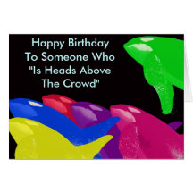 Green Orca Whale Is Heads Above The Crowd Card