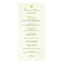 Green Orchid Wedding Program Personalized Rack Card