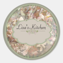 Green Orchids Spice jar labels Round Stickers