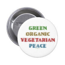 Green Org Veg Peac Pinback Button