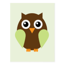 Green Owl Post Card