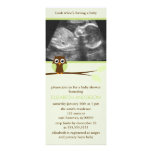 Green Owl Sonogram Baby Shower Invitations