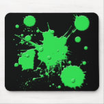 GREEN PAINT SPLATTER MOUSE PAD