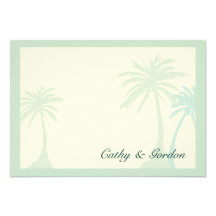 Green Palm Tree Wedding RSVP Invitations