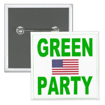 Green Party USA Pinback Buttons