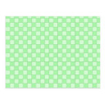 Green Patchwork Pattern Postcard