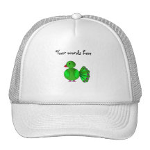Green peacock hat
