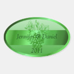 Green Personalised Custom Wine Labels stickers