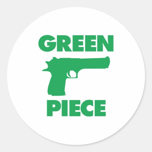 Green Piece Round Stickers