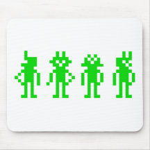 green pixel robots tapis de souris