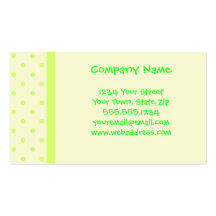Green Polka Dot Business Cards