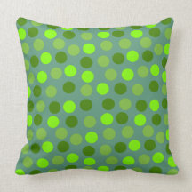 Green Polka Dot Throw Pillow