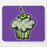 green punk skull crossbones cupcake mouse pads