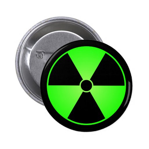 Green Radiation Symbol Button