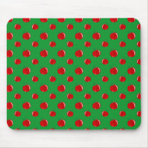 Green red apple pattern mousepad