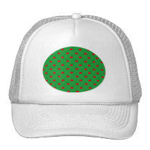 Green red cherry pattern mesh hats