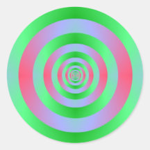 Green Rings on Pink Sticker