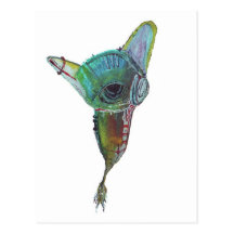 Green rusty bleep postcard
