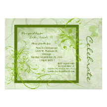 Green Scroll All Occasion Invitation