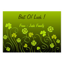 Green shamrocks and clovers business card templates