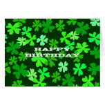Green Shamrocks Art Happy Birthday Custom Card
