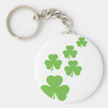 green shamrocks rain keychain