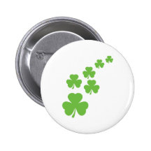 green shamrocks rain pinback button