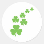 green shamrocks rain round stickers