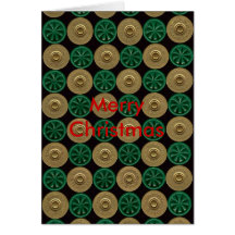 green shells, Merry Christmas Greeting Card