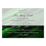 Green Silk Graduation Invitation/Announcement