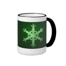 Green Snowflake Coffee Mug