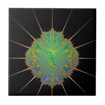 Green Spider Ceramic Tile