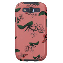 Green Stiletto Pump on Pink Samsung Galaxy S3 Case