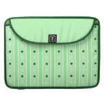 Green Stripes And Dots Pattern Sleeves For MacBook Pro